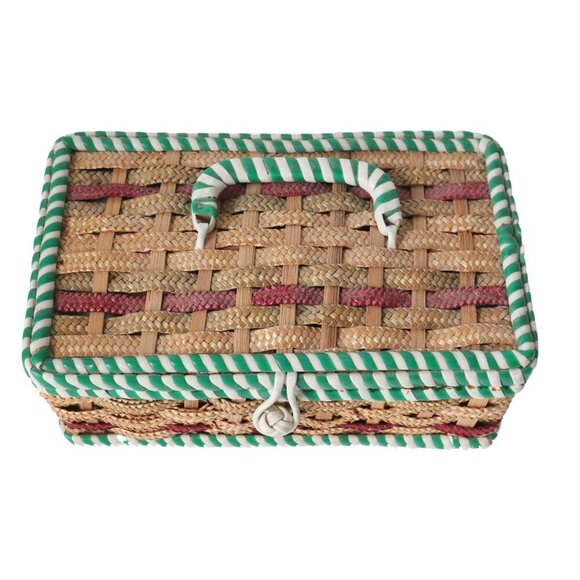 Vintage Wicker Small Sewing Basket - Picture 4 of 5
